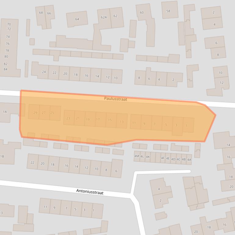 Kaart van postcodegebied 5262HA.