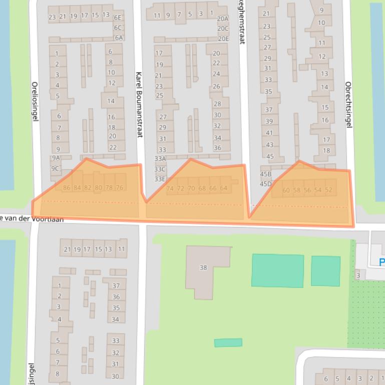 Kaart van postcodegebied 5262HG.