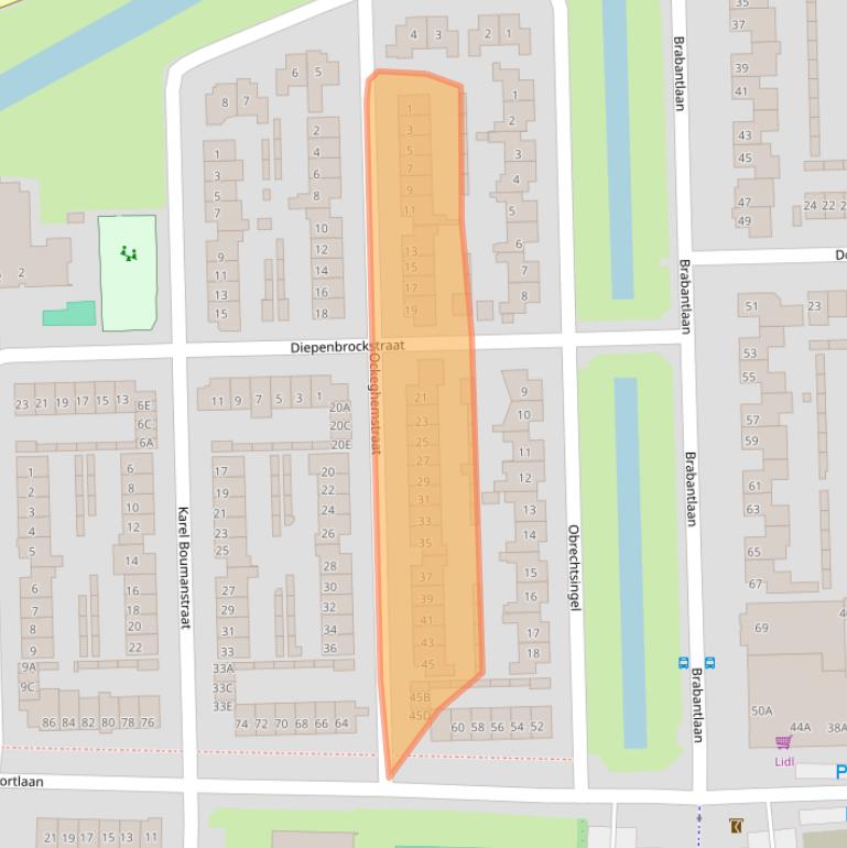 Kaart van postcodegebied 5262HP.