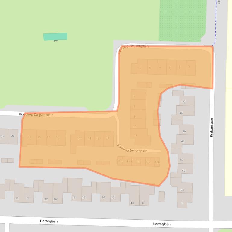 Kaart van postcodegebied 5262JK.