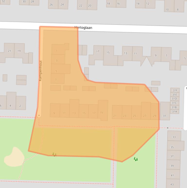 Kaart van postcodegebied 5262JR.