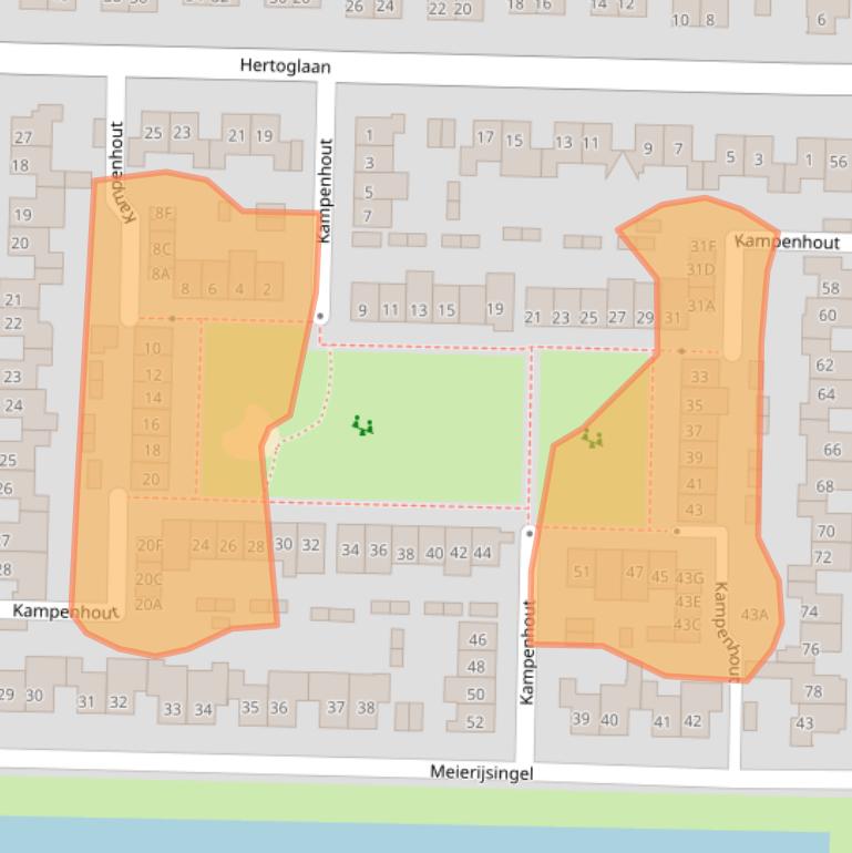 Kaart van postcodegebied 5262JS.