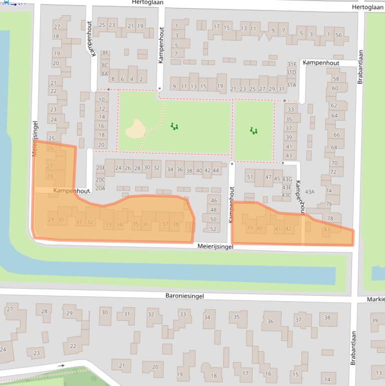 Kaart van postcodegebied 5262JW.