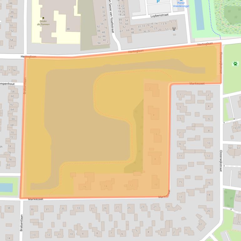 Kaart van postcodegebied 5262RB.