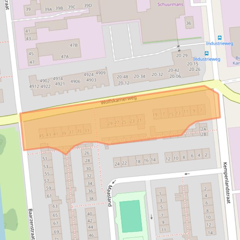 Kaart van postcodegebied 5262SH.