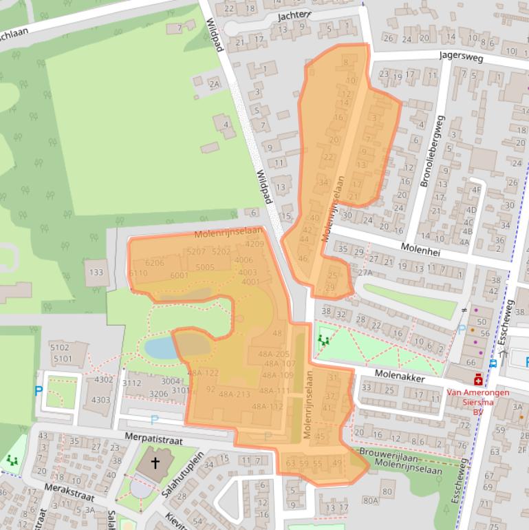 Kaart van postcodegebied 5262TN.