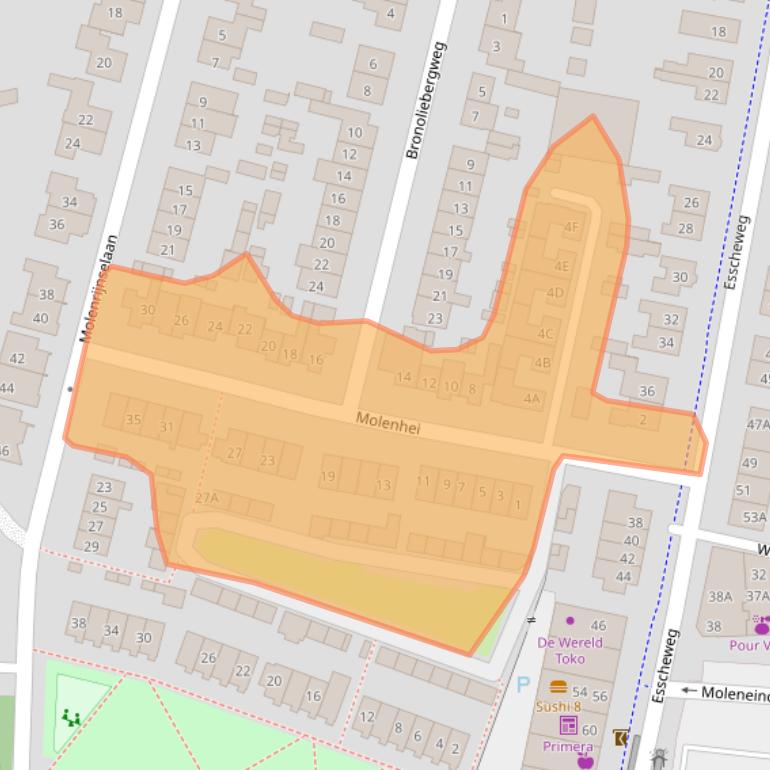 Kaart van postcodegebied 5262TP.