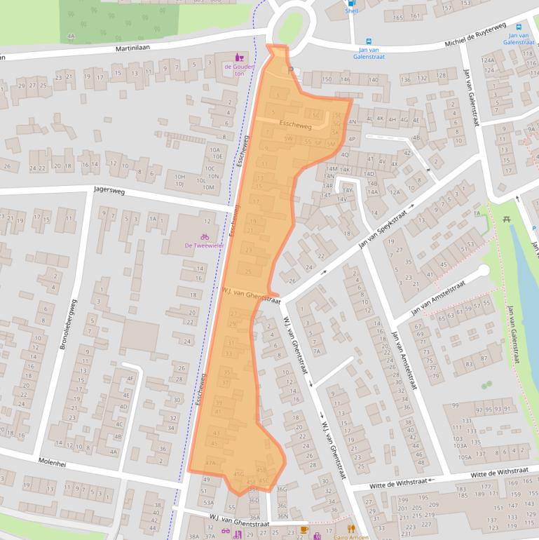 Kaart van postcodegebied 5262TT.