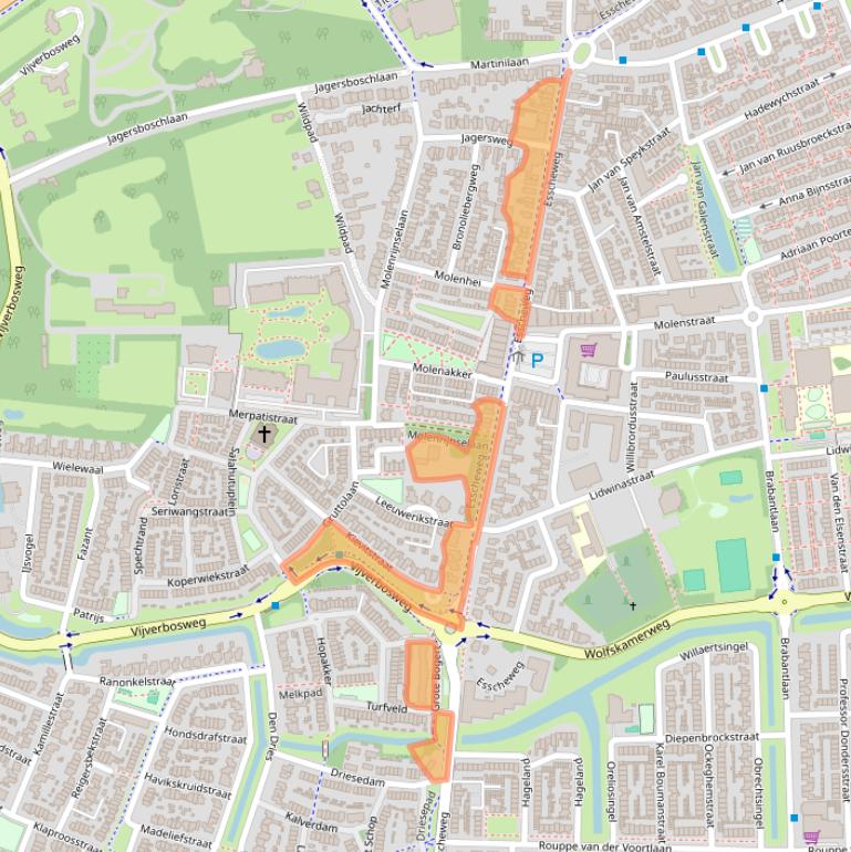 Kaart van postcodegebied 5262TX.