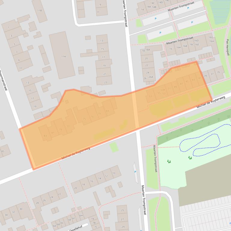 Kaart van postcodegebied 5262VB.