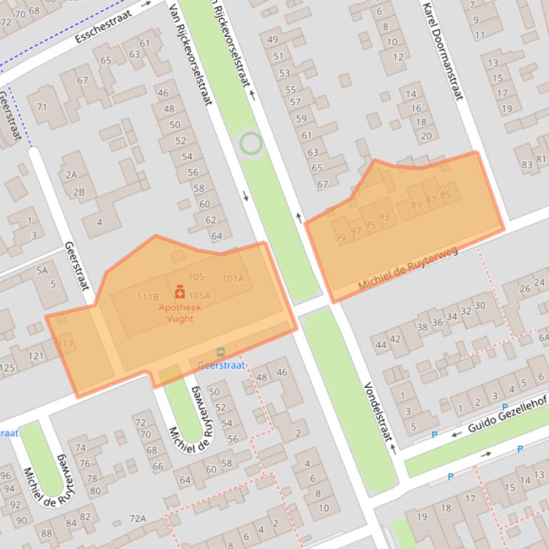 Kaart van postcodegebied 5262VC.