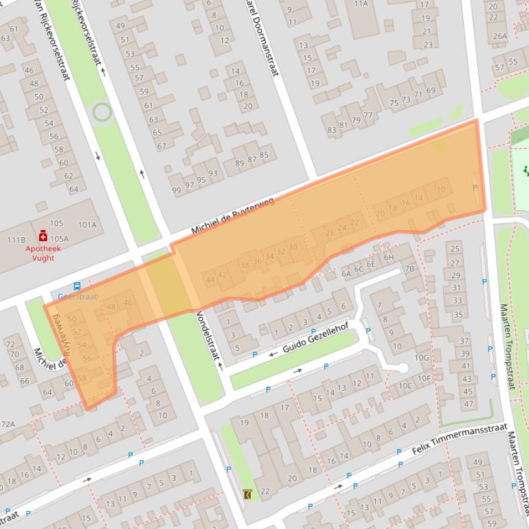 Kaart van postcodegebied 5262VG.