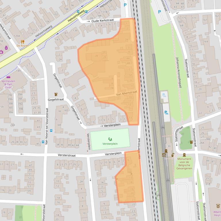 Kaart van postcodegebied 5262XB.