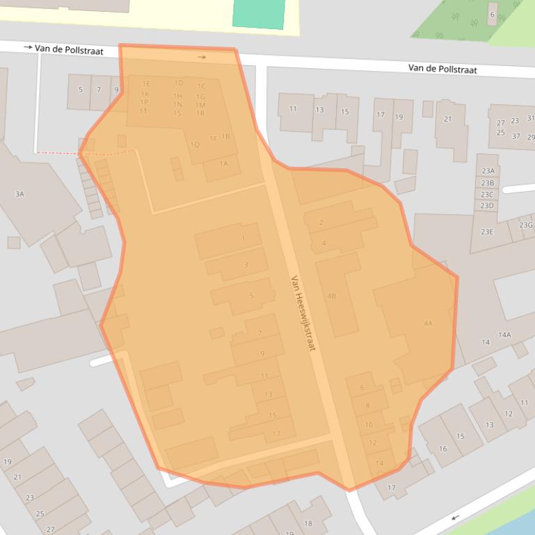 Kaart van postcodegebied 5262XG.