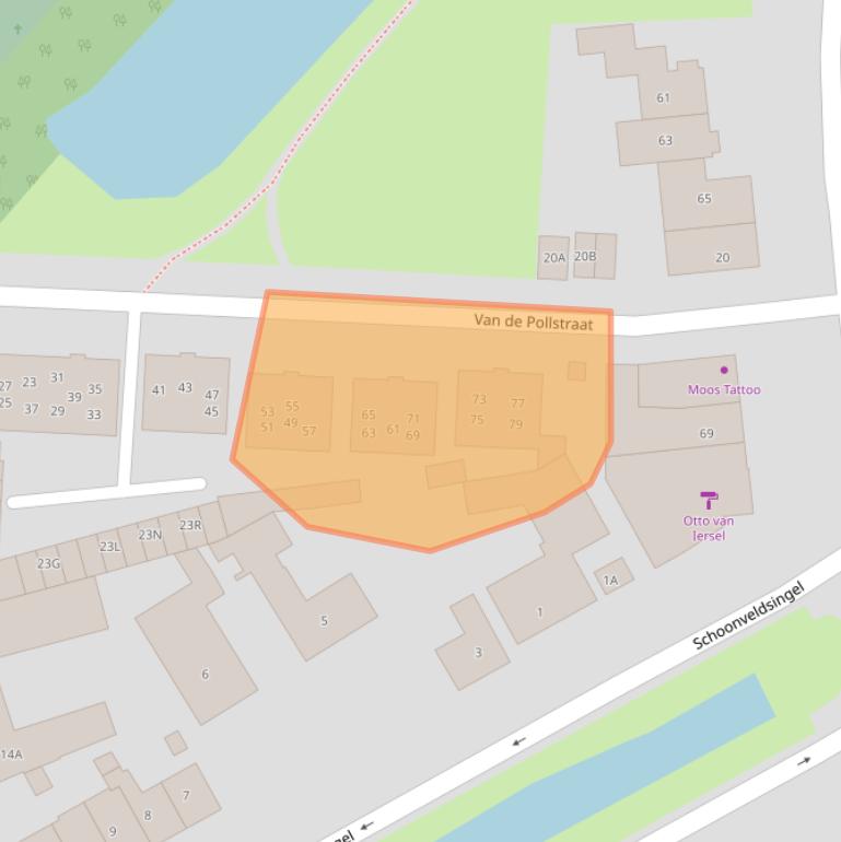 Kaart van postcodegebied 5262XP.