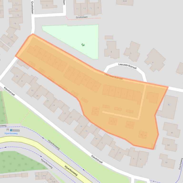 Kaart van postcodegebied 5262ZA.