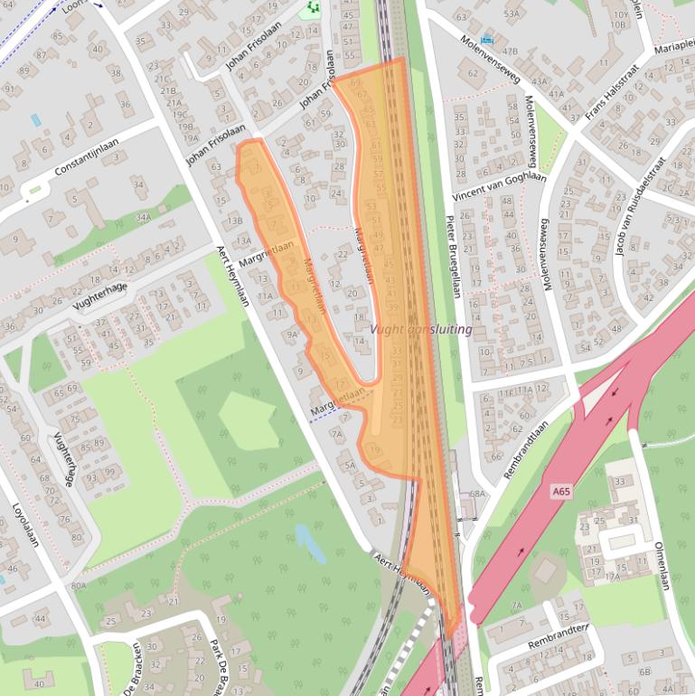Kaart van postcodegebied 5263BT.