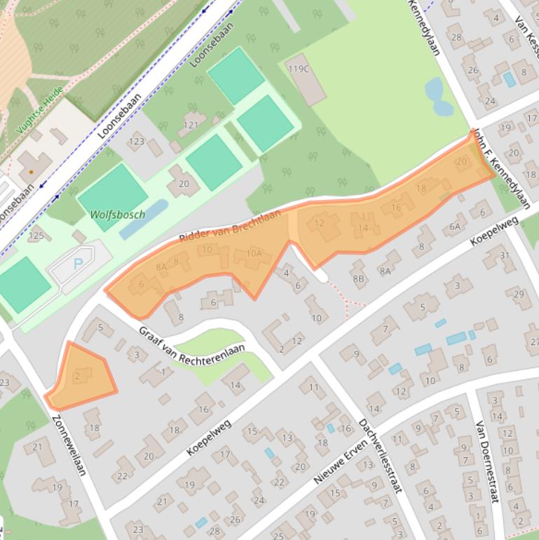 Kaart van postcodegebied 5263BW.