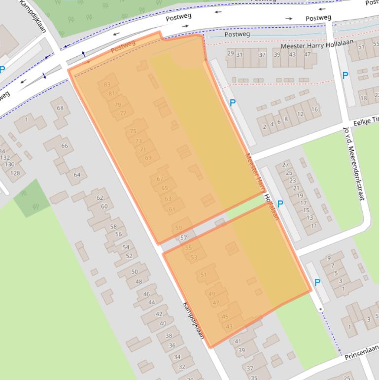 Kaart van postcodegebied 5263CH.