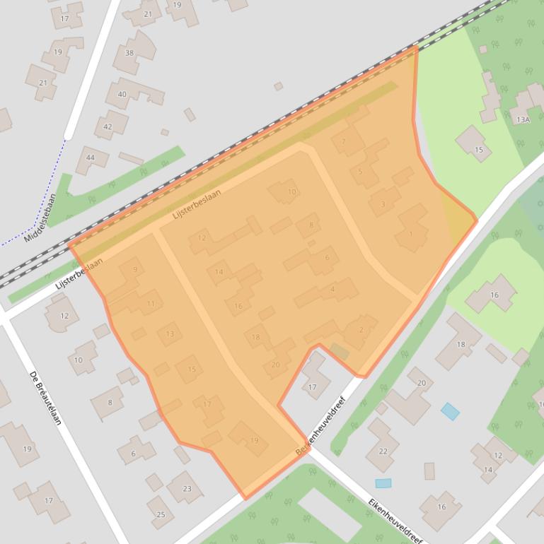 Kaart van postcodegebied 5263EP.