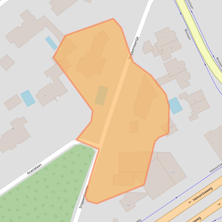 Kaart van postcodegebied 5263ES.