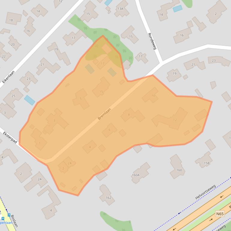 Kaart van postcodegebied 5263GT.