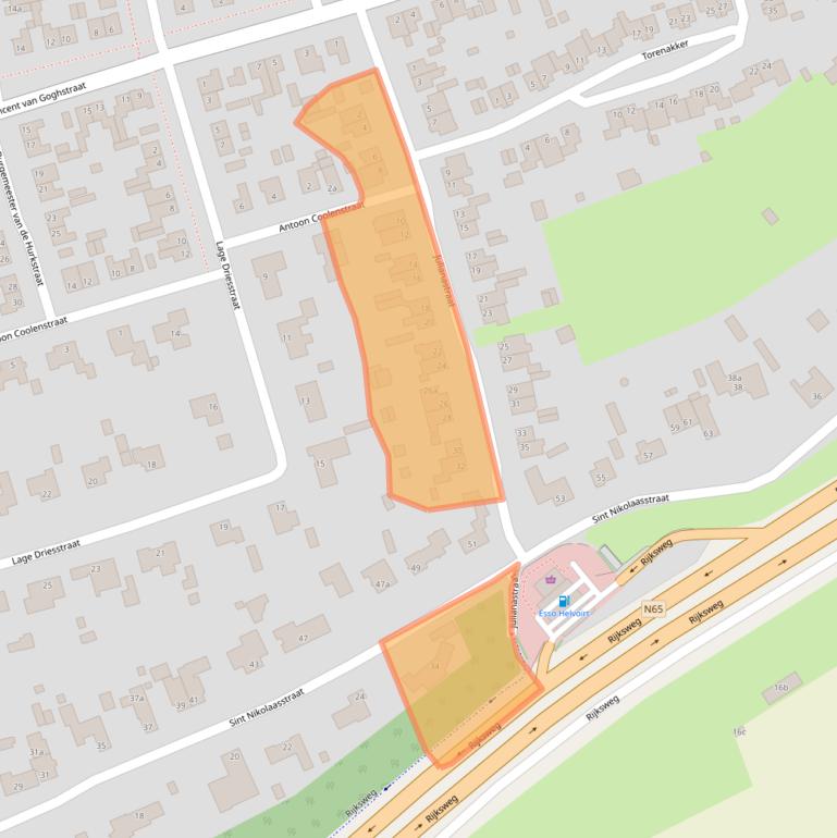 Kaart van postcodegebied 5268AJ.