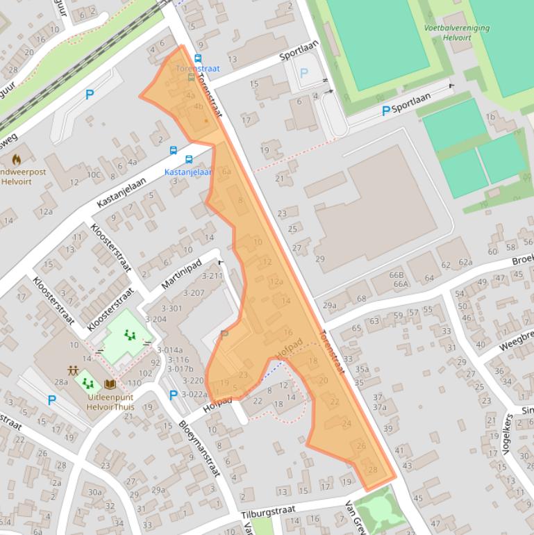 Kaart van postcodegebied 5268AT.