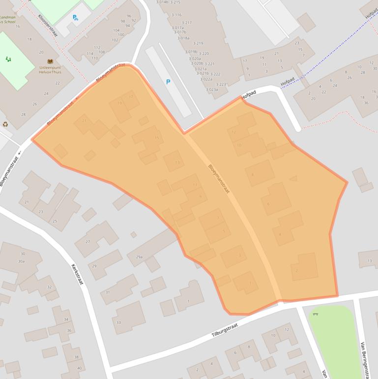 Kaart van postcodegebied 5268AX.