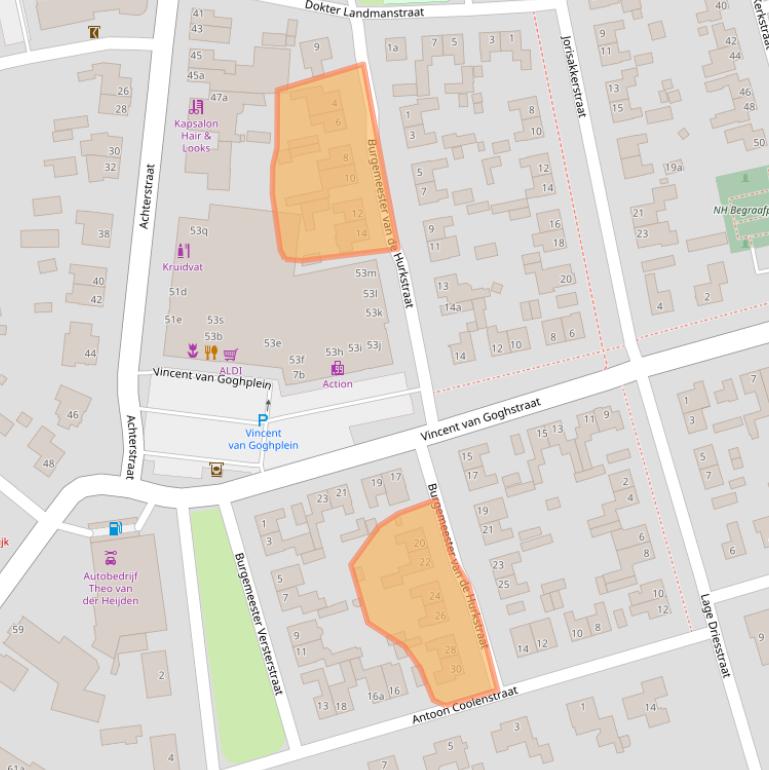 Kaart van postcodegebied 5268BK.