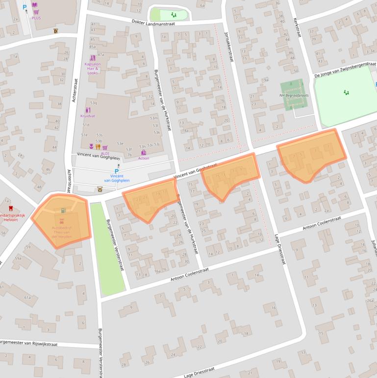 Kaart van postcodegebied 5268BL.