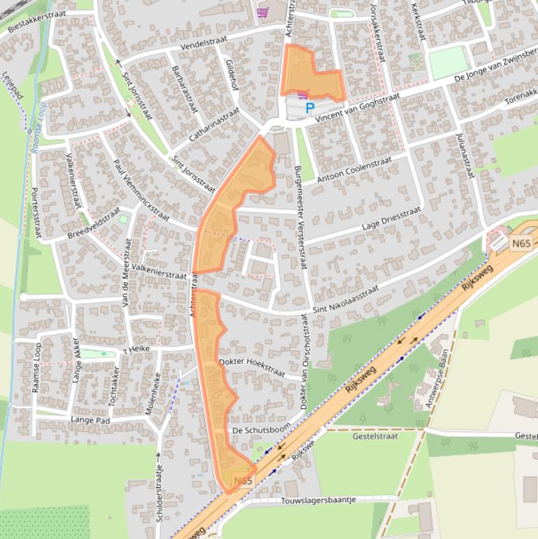 Kaart van postcodegebied 5268EB.