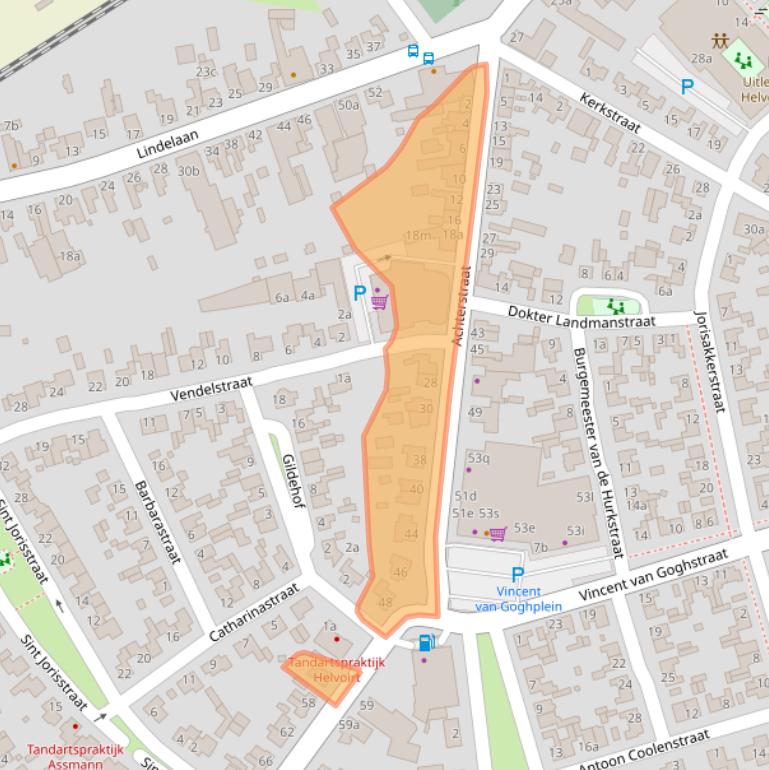 Kaart van postcodegebied 5268EC.