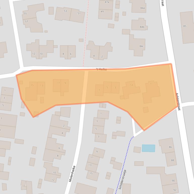 Kaart van postcodegebied 5268GA.