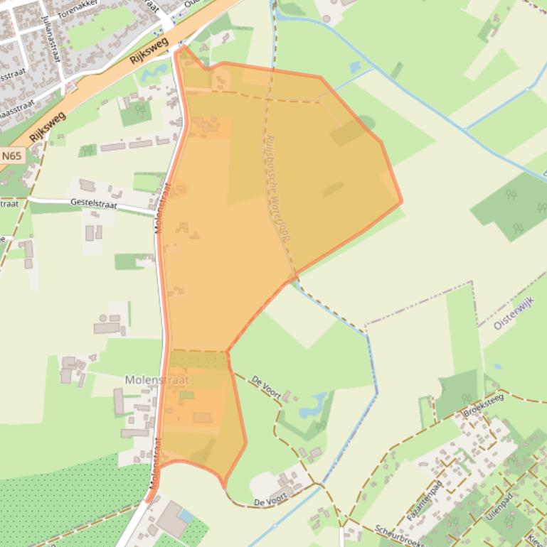 Kaart van postcodegebied 5268KD.