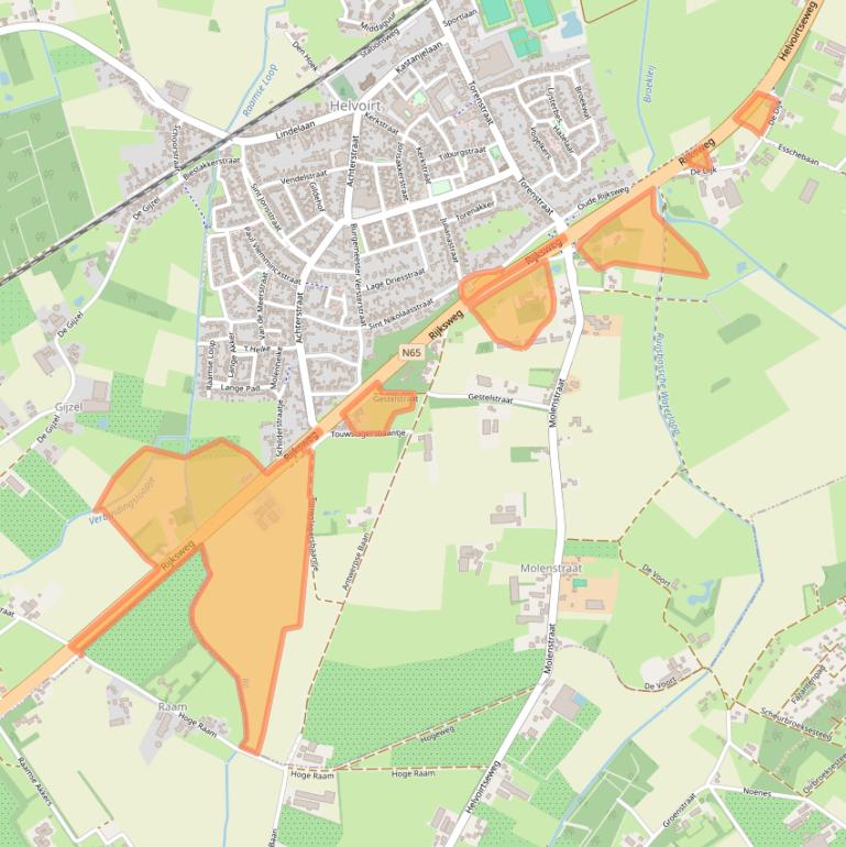 Kaart van postcodegebied 5268KJ.