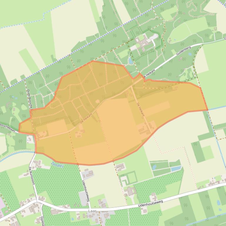 Kaart van postcodegebied 5268KP.