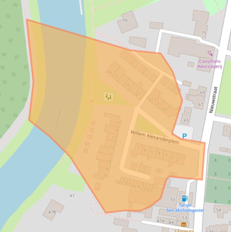 Kaart van postcodegebied 5271AR.