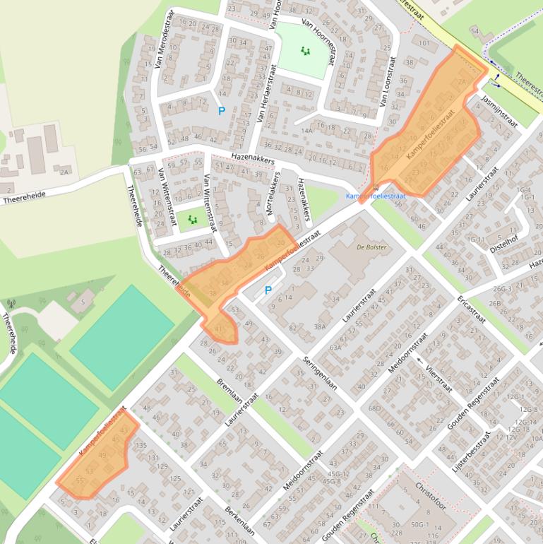 Kaart van postcodegebied 5271JE.
