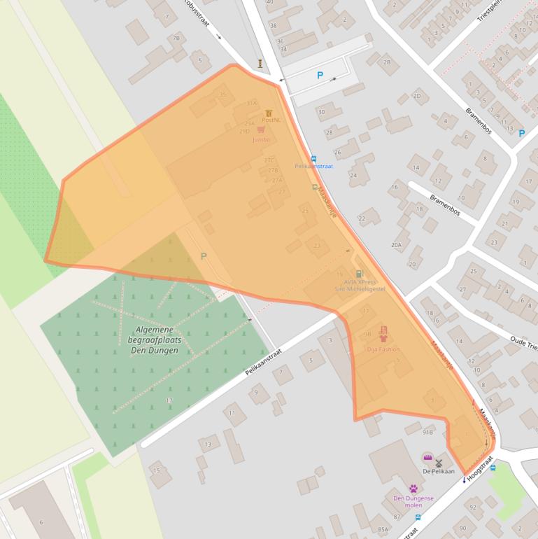 Kaart van postcodegebied 5271XD.