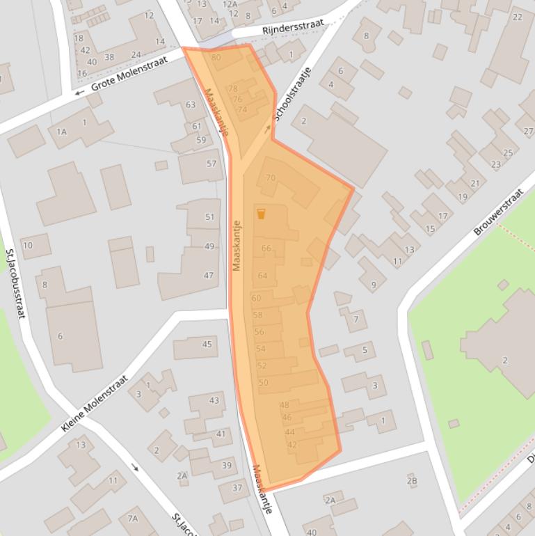 Kaart van postcodegebied 5271XH.