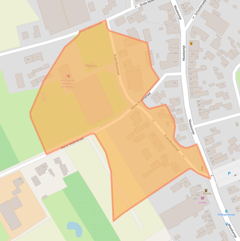 Kaart van postcodegebied 5271XJ.