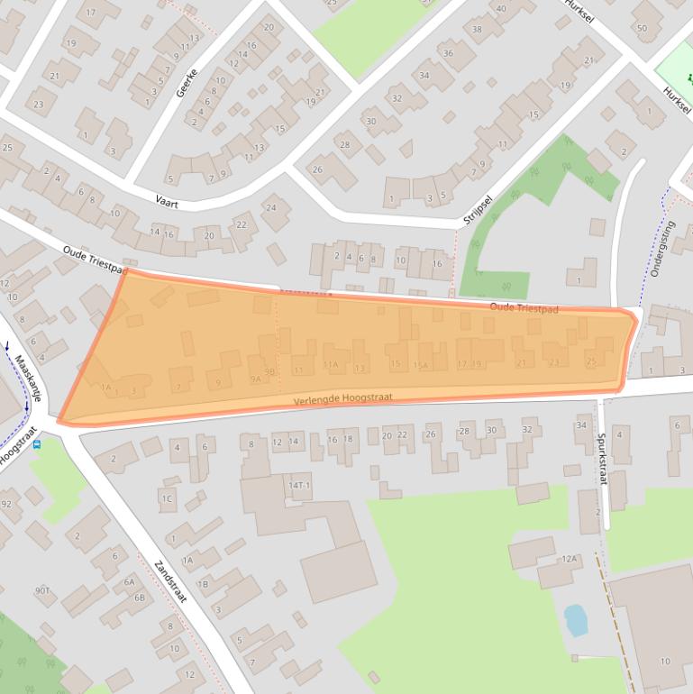 Kaart van postcodegebied 5271XT.