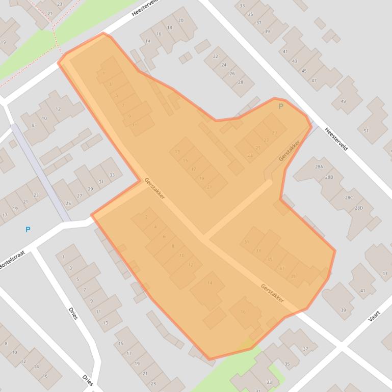 Kaart van postcodegebied 5271XW.