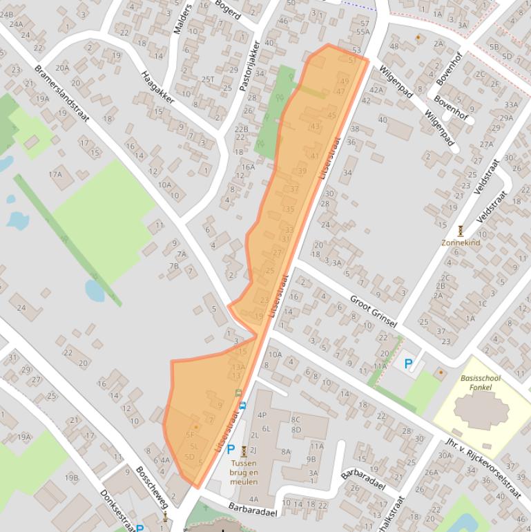 Kaart van postcodegebied 5275BS.