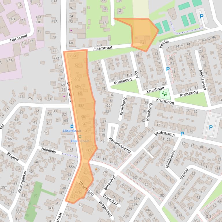 Kaart van postcodegebied 5275BW.