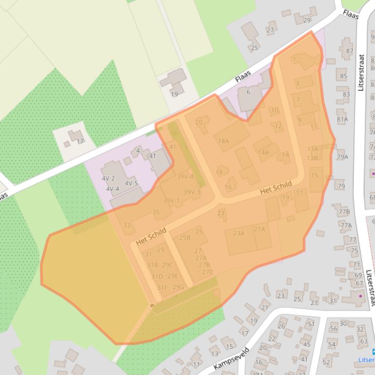 Kaart van postcodegebied 5275EB.