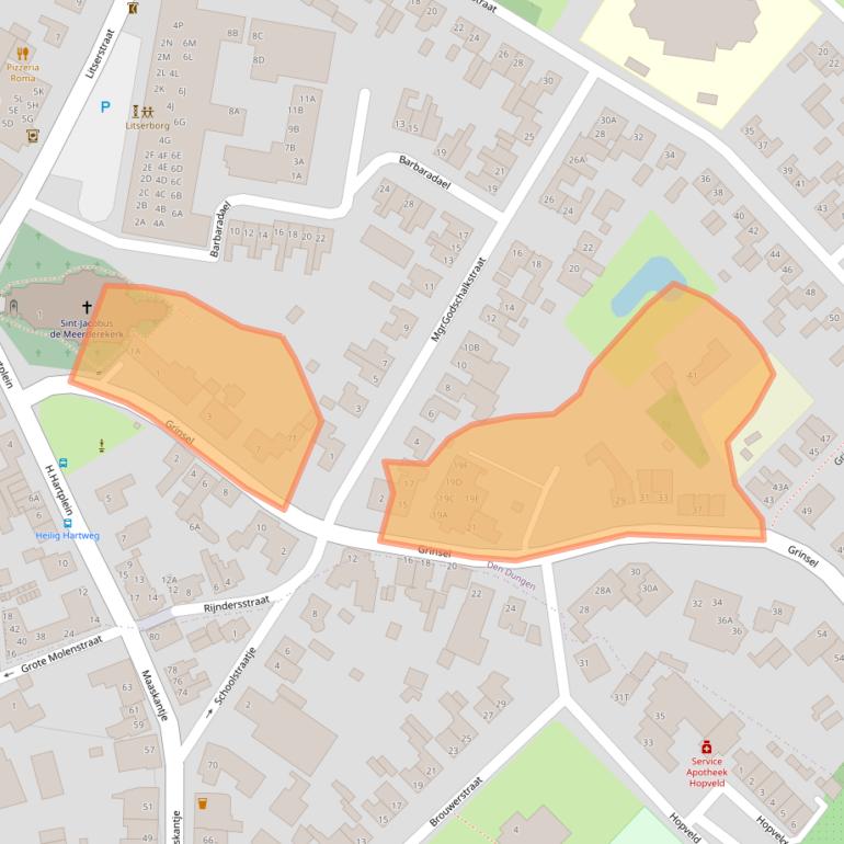 Kaart van postcodegebied 5275JL.