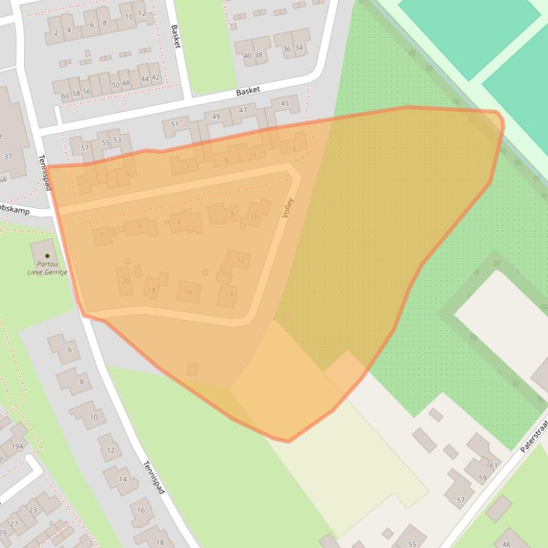 Kaart van postcodegebied 5275LA.