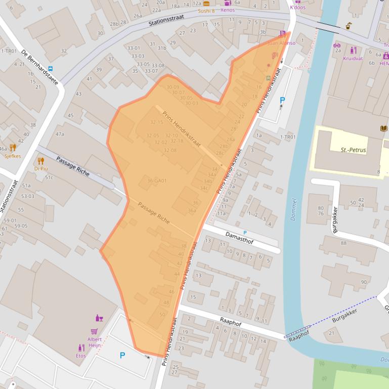 Kaart van postcodegebied 5281CM.